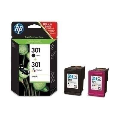 Pack de 2 cartouches d’encre HP 301 d’origine — Noir + Tricolore