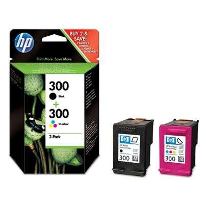 Pack de 2 cartouches d’encre HP 300 d’origine — Noir + Tricolore