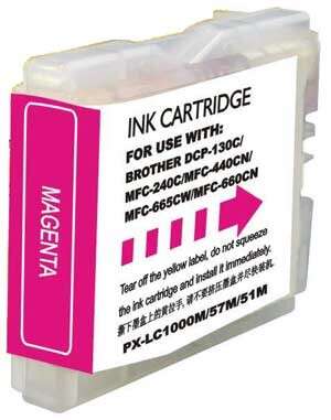 Cartouche d’encre compatible Brother – LC970 / LC1000 – Magenta – 400 pages