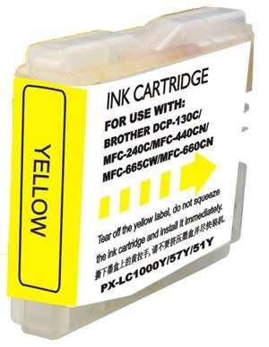 Cartouche d’encre compatible Brother – LC970 / LC1000 – Jaune – 400 pages