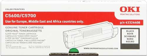 Toner OKI C5600/C5700 / 43324408 — Noir — original — 6 000 pages