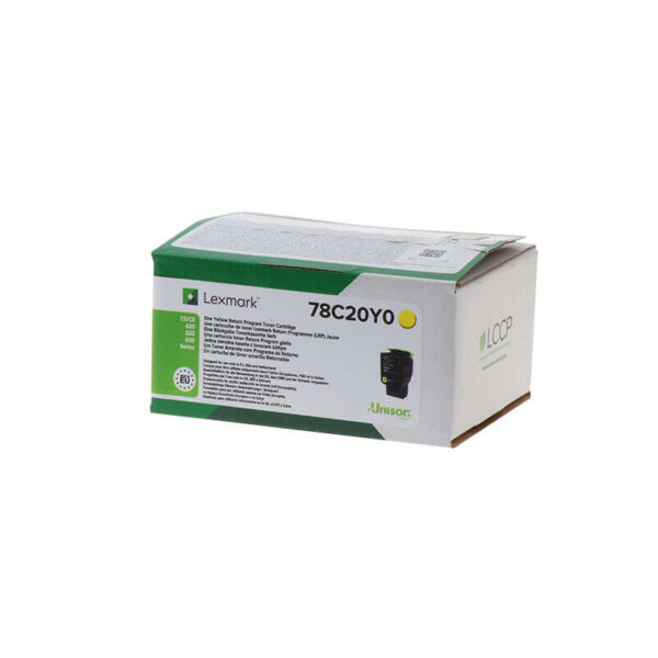 Toner Lexmark CS421/CS521/CS622/CX421/CX522/CX622/CX625 / 78C20Y0 — Jaune — original — 1 400 pages