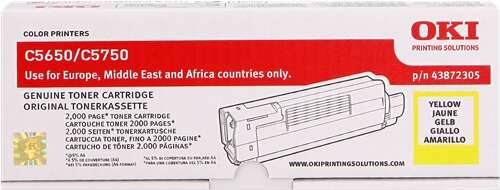 Toner OKI C5650/C5750 / 43872305 — Jaune — original — 2 000 pages