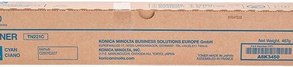 Toner Konica Minolta TN221 / A8K3450 — Cyan — original — 21 000 pages