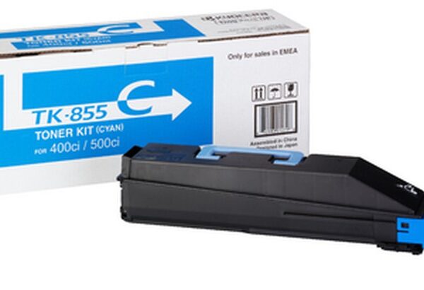 Toner Kyocera TK855 / TK855C — Cyan — original — 18 000 pages