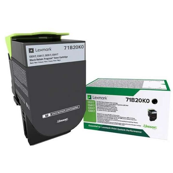 Toner Lexmark CS317/CS417/CS517/CX317/CX417/CX517 / 71B20K0 — Noir — original — 3 000 pages