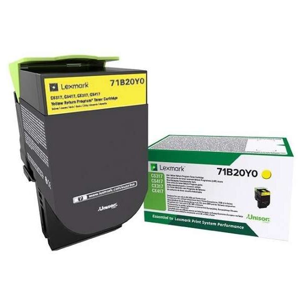 Toner Lexmark CS317/CS417/CS517/CX317/CX417/CX517 / 71B20Y0 — Jaune — original — 2 300 pages