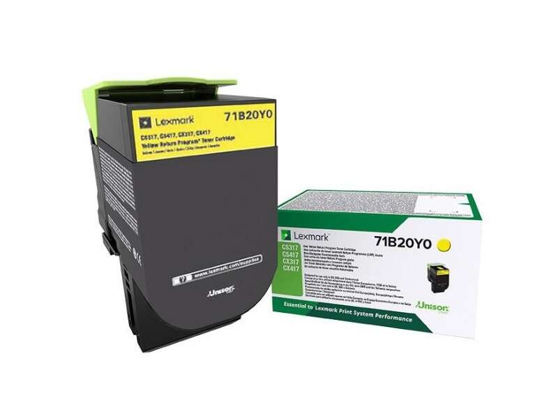 Toner Lexmark CS317/CS417/CS517/CX317/CX417/CX517 / 71B20Y0 — Jaune — original — 2 300 pages