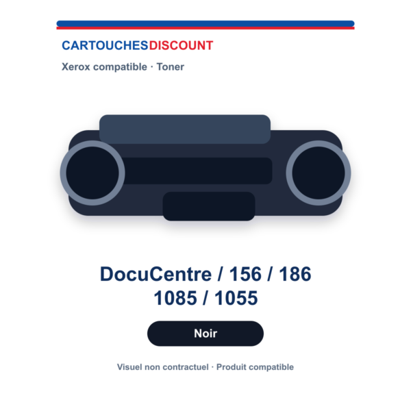 Toner Xerox DocuCentre 156/186/1085/1055 — Noir — compatible — 9 000 pages